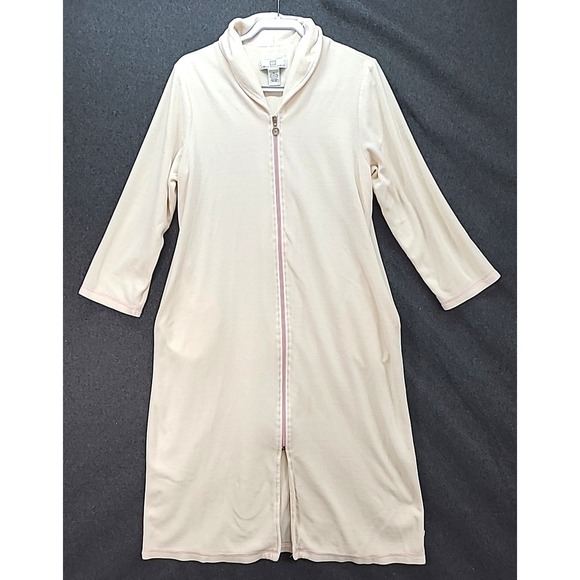 Karen Neuburger Other - Karen Neuberger Velour Full Zip Robe Pockets Sleepwear Nightgown Sz M Blush Pink